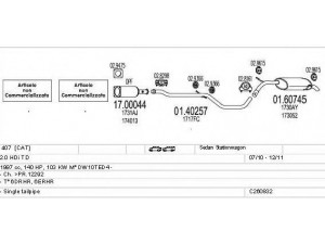 MTS C260832023845 išmetimo sistema 
 Išmetimo sistema -> Išmetimo sistema, visa
