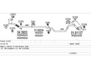 MTS C310374015996 išmetimo sistema 
 Išmetimo sistema -> Išmetimo sistema, visa