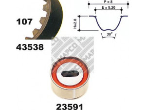 MAPCO 23538 paskirstymo diržo komplektas 
 Techninės priežiūros dalys -> Papildomas remontas