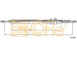 COFLE 10.4682 trosas, stovėjimo stabdys 
 Stabdžių sistema -> Valdymo svirtys/trosai
96026873