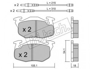 fri.tech. 039.4 stabdžių trinkelių rinkinys, diskinis stabdys 
 Techninės priežiūros dalys -> Papildomas remontas
4250.91, 4251.20, 4252.63, 4252.64