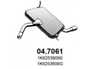 ASSO 04.7061 galinis duslintuvas 
 Išmetimo sistema -> Duslintuvas
1K6253609G, 1K6253609S