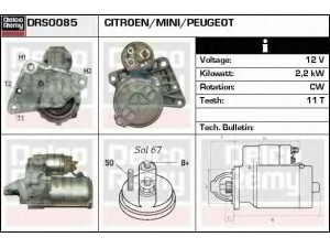 DELCO REMY DRS0085 starteris 
 Elektros įranga -> Starterio sistema -> Starteris
5802AE, 5802AF, 5802CE, 9646694080