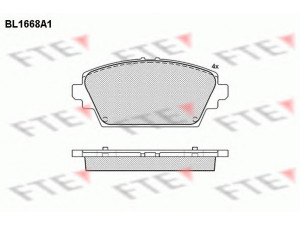 FTE BL1668A1 stabdžių trinkelių rinkinys, diskinis stabdys 
 Techninės priežiūros dalys -> Papildomas remontas
41060-4U125, 41060-4U126, 41060-4U127
