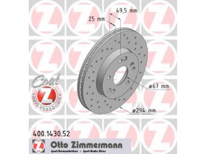 ZIMMERMANN 400.1430.52 stabdžių diskas 
 Stabdžių sistema -> Diskinis stabdys -> Stabdžių diskas
124 421 2412