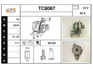 SNRA TC8087 kintamosios srovės generatorius
