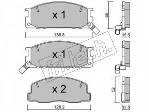 fri.tech. 289.0 stabdžių trinkelių rinkinys, diskinis stabdys 
 Techninės priežiūros dalys -> Papildomas remontas
04465-28040, 04465-28090, 04465-28130