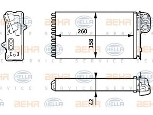 HELLA 8FH 351 313-421 šilumokaitis, salono šildymas 
 Šildymas / vėdinimas -> Šilumokaitis
77 01 205 450, 77 01 205 451, 77 01 205 450
