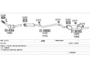 MTS C260294006202 išmetimo sistema 
 Išmetimo sistema -> Išmetimo sistema, visa