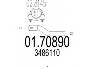 MTS 01.70890 išleidimo kolektorius 
 Išmetimo sistema -> Išmetimo vamzdžiai
3486110