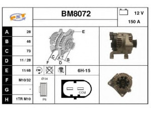 SNRA BM8072 kintamosios srovės generatorius 
 Elektros įranga -> Kint. sr. generatorius/dalys -> Kintamosios srovės generatorius
12317790548, 12317795620, 12317797519