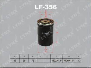 LYNXauto LF-356 kuro filtras 
 Techninės priežiūros dalys -> Papildomas remontas
ME132525, ME132526, MR514545, XE132525