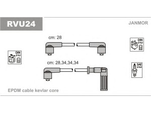 JANMOR RVU24 uždegimo laido komplektas 
 Kibirkšties / kaitinamasis uždegimas -> Uždegimo laidai/jungtys
GHT 293, GHT191, GHT241