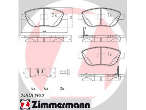 ZIMMERMANN 24549.190.2 stabdžių trinkelių rinkinys, diskinis stabdys 
 Techninės priežiūros dalys -> Papildomas remontas
77366481, 77366534, 16 05 354, 93189816