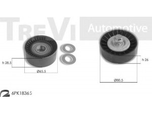 TREVI AUTOMOTIVE KA1136F skriemulių komplektas, V formos rumbuotas diržas 
 Diržinė pavara -> V formos rumbuotas diržas/komplektas -> Cilindrų komplektas