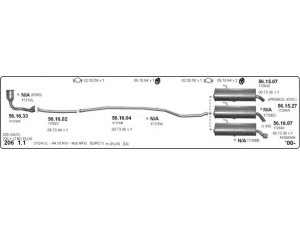 IMASAF 563000089 išmetimo sistema 
 Išmetimo sistema -> Išmetimo sistema, visa