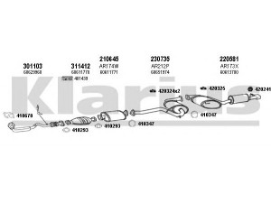 KLARIUS 030260E išmetimo sistema 
 Išmetimo sistema -> Išmetimo sistema, visa