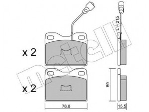 METELLI 22-0015-4 stabdžių trinkelių rinkinys, diskinis stabdys 
 Techninės priežiūros dalys -> Papildomas remontas