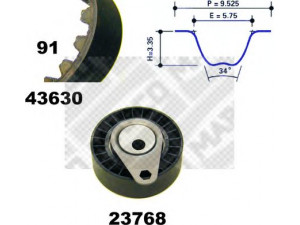 MAPCO 23630 paskirstymo diržo komplektas 
 Techninės priežiūros dalys -> Papildomas remontas
1 124 040, YS4Q 6M260 AA