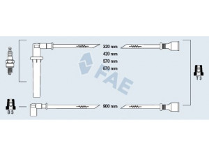 FAE 85190 uždegimo laido komplektas 
 Kibirkšties / kaitinamasis uždegimas -> Uždegimo laidai/jungtys