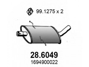 ASSO 28.6049 vidurinis duslintuvas 
 Išmetimo sistema -> Duslintuvas
1694900022