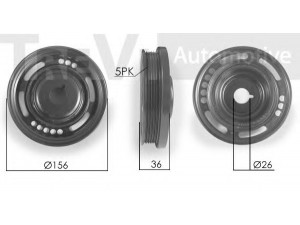 TREVI AUTOMOTIVE PC1102 skriemulys, alkūninis velenas 
 Diržinė pavara -> Dirželio skriemulys
71739794