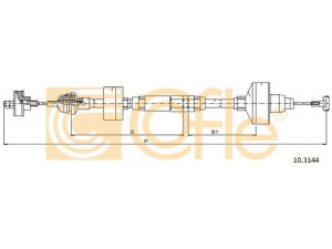 COFLE 10.3144 sankabos trosas 
 Dviratė transporto priemonės -> Kabeliai ir tachometro velenaai -> Sankabos trosas
1H1721335C, 1H1721335K