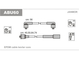 JANMOR ABU60 uždegimo laido komplektas 
 Kibirkšties / kaitinamasis uždegimas -> Uždegimo laidai/jungtys
