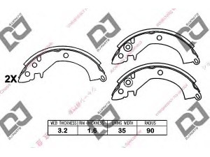 DJ PARTS BS1343 stabdžių trinkelių komplektas 
 Techninės priežiūros dalys -> Papildomas remontas
MB080220, MB082221, MB082222, MB150655