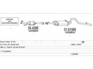 MTS C350098016126 išmetimo sistema 
 Išmetimo sistema -> Išmetimo sistema, visa