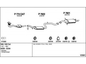 FENNO VO601 išmetimo sistema 
 Išmetimo sistema -> Išmetimo sistema, visa