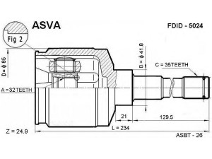 ASVA FDID-5024 jungčių komplektas, kardaninis velenas 
 Ratų pavara -> Sujungimai/komplektas
1009653, 1447468