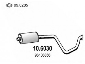 ASSO 10.6030 vidurinis duslintuvas 
 Išmetimo sistema -> Duslintuvas
171756, 96106856