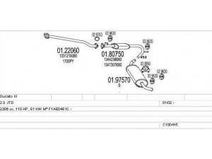 MTS C100415013134 išmetimo sistema 
 Išmetimo sistema -> Išmetimo sistema, visa