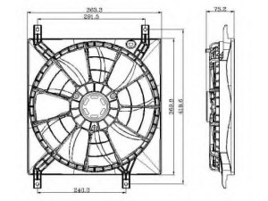 NRF 47257 ventiliatorius, radiatoriaus 
 Aušinimo sistema -> Oro aušinimas
71743783, 71747123, 71750094, 9536079J00