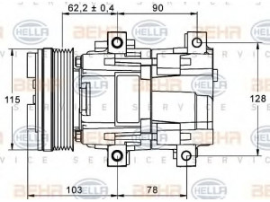 HELLA 8FK 351 113-301 kompresorius, oro kondicionierius 
 Oro kondicionavimas -> Kompresorius/dalys
1 007 366, 1 028 708, 1 416 530