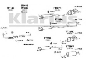 KLARIUS 330493U išmetimo sistema 
 Išmetimo sistema -> Išmetimo sistema, visa
