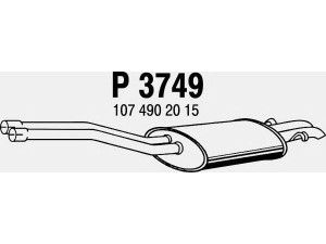FENNO P3749 galinis duslintuvas 
 Išmetimo sistema -> Duslintuvas
1074901315, 1074904421