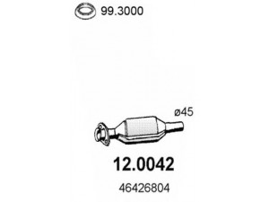 ASSO 12.0042 katalizatoriaus keitiklis 
 Išmetimo sistema -> Katalizatoriaus keitiklis
46426804, 46427566, 46426804, 46427566