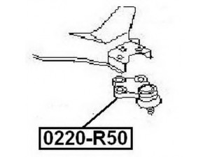 ASVA 0220-R50 atramos/vairo trauklė 
 Ašies montavimas/vairavimo mechanizmas/ratai -> Sujungimai -> Atramos/vairo trauklė
40160-0W025, D0160-0W025
