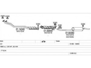 MTS C050132000829 išmetimo sistema 
 Išmetimo sistema -> Išmetimo sistema, visa