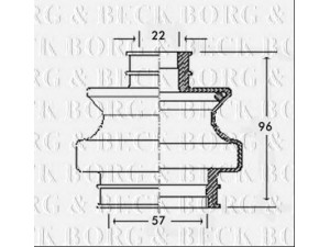 BORG & BECK BCB2305 gofruotoji membrana, kardaninis velenas 
 Ratų pavara -> Gofruotoji membrana