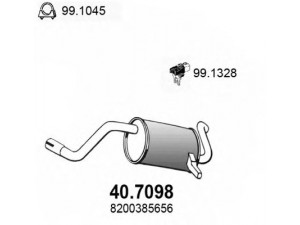ASSO 40.7098 galinis duslintuvas 
 Išmetimo sistema -> Duslintuvas
8200385653, 8200385654, 8200385655