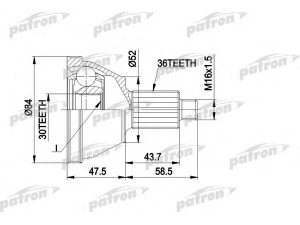 PATRON PCV1413 jungčių komplektas, kardaninis velenas 
 Ratų pavara -> Sujungimai/komplektas
6Q0498099D