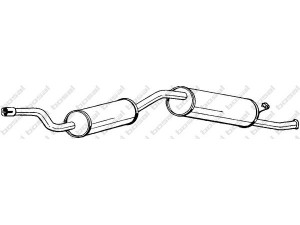 BOSAL 282-933 galinis duslintuvas 
 Išmetimo sistema -> Duslintuvas
5 890 529, 5 967 740, 7 558 430