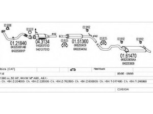 MTS C310134007042 išmetimo sistema 
 Išmetimo sistema -> Išmetimo sistema, visa