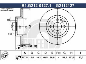 GALFER B1.G212-0127.1 stabdžių diskas 
 Stabdžių sistema -> Diskinis stabdys -> Stabdžių diskas
46820655, 51859075, 51866264, 51866265