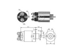 ERA 227666 solenoidinis jungiklis, starteris 
 Elektros įranga -> Starterio sistema -> Solenoidinis jungiklis
M001T74287ZC, M1T74286, M1T74286ZC