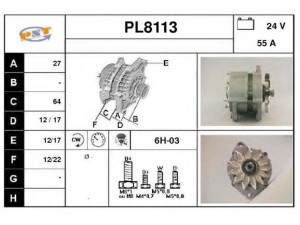 SNRA PL8113 kintamosios srovės generatorius
4757193, 4757194, 79014078, 4808498