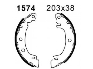 BSF 01574 stabdžių trinkelių komplektas 
 Techninės priežiūros dalys -> Papildomas remontas
7701204835, 7701207266, 7701204835
